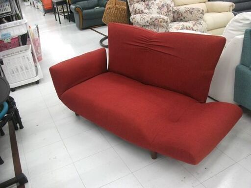 リクライニングソファ 2人掛け 布製 購入 幅128×奥行73×高さ70㎝ 赤系