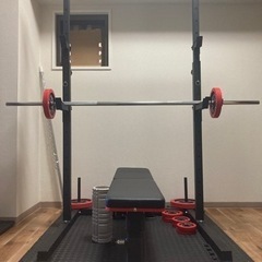 筋トレ ホームジム(鉄棒ラック+バーベルセット50kg+折り畳み...