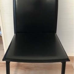 ダイニングチェア　合皮黒　2脚