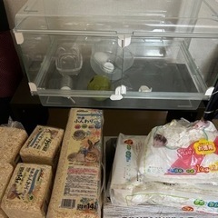 ハムスター飼育セット　ケース、床材など（未開封あり）