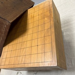 A963 将棋盤 木製 足付き へそあり 蓋付き アンティーク　...