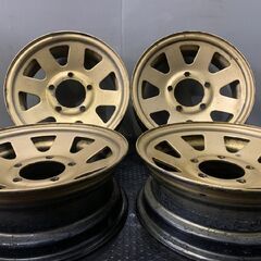 三菱 ジープ 純正ホイール 鉄ホイール 15インチ 4本 5.5J5HPCD139.7+13 ハブ径109mm 希少 ジムニーにも　(VHV941)  クレジットカード QR決済可能の画像