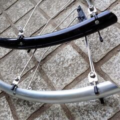 ロードバイク用　前輪泥除け2個　シルバーと黒の画像