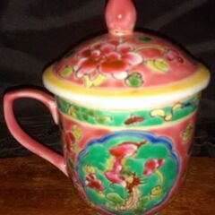 ☕景徳鎮 カップ 蓋付き ハンドメイド ブランドの画像