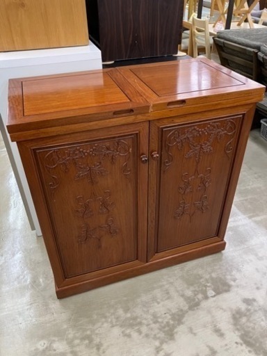 民芸調?折りたたんでコンパクトに?キッチンカウンター3258