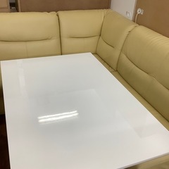 ソファーダイニングセット　シギヤマ家具　PEARL ホワイト×ベージュ