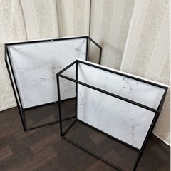 定価¥19990-LOWYA 大理石柄ネストテーブル：2個セットの画像