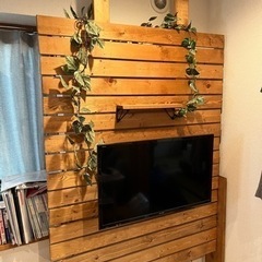 【本日まで】DIY つっぱり式 木製 パーテーション テレビ壁掛...