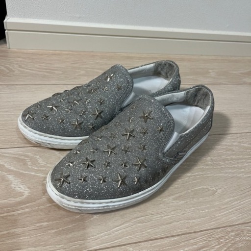 ジミーチュウ★スター スタッズ★シルバーラメ★スリッポン