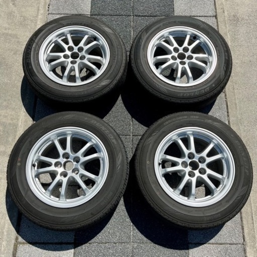 【バリ溝 バリ山】195/65-15 トヨタ プリウス 純正 アルミホイール付き 4本 普通タイヤ 9分山 2021年52週目 50系 30系