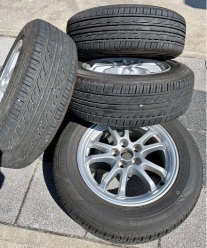 【バリ溝 バリ山】195/65-15 トヨタ プリウス 純正 アルミホイール付き 4本 普通タイヤ 9分山 2021年52週目 50系