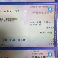 ひろがるスカイ！プリキュア　ドリームステージ　8／6 山梨公演チケットの画像