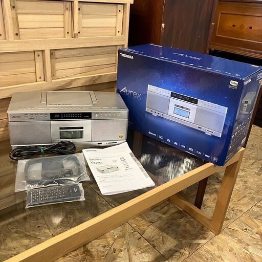 TOSHIBA 東芝 ラジオカセットレコーダー ラジカセ TY‐AK2 FM AM SD USB CD Bluetooth Hi-Res 対応 元箱 アンテナ リモコン付属●E064W003