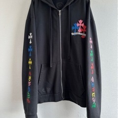 CHROME HEARTS マルチカラー ジップアップパーカー CHROME HEARTS】マルチカラー セメタリークロス ジップ型 パーカー