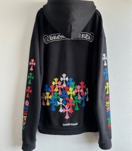 【CHROME HEARTS】マルチカラー セメタリークロス ジップ型 パーカー