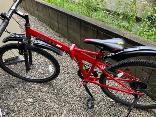 フェラーリ 折りたたみ マウンテンバイク 26インチ自転車 赤