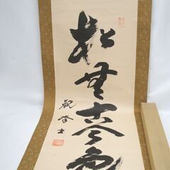 掛軸 高谷観峰 松無古金色 本紙 41.5×119 全長194cm　茶道具 コレクション 古美術 ☆ PayPay(ペイペイ)決済可能 ☆ 札幌市 豊平区 平岸の画像