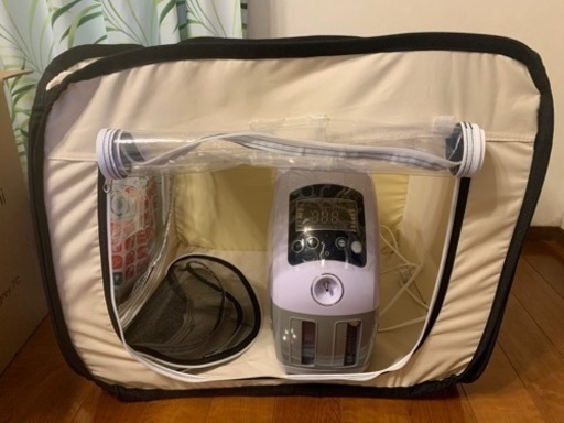 ペットオキシホテルスクエアSサイズ＆高性能酸素濃縮器mini＆おまけ(フード)