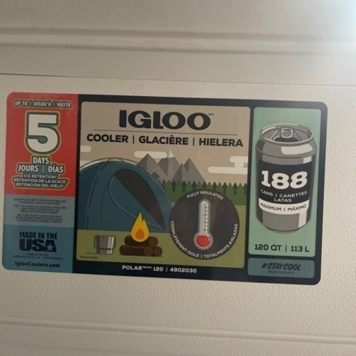 クーラーボックス　IGLOO  113L　120QT　イグルー