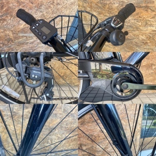 Panasonic velostar 黒 電動アシスト自転車  前カゴ・両立スタンド 街乗り、通勤・通学