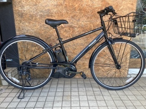 Panasonic velostar 黒 電動アシスト自転車  前カゴ・両立スタンド 街乗り、通勤・通学