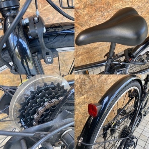 Panasonic velostar 黒 電動アシスト自転車  前カゴ・両立スタンド 街乗り、通勤・通学