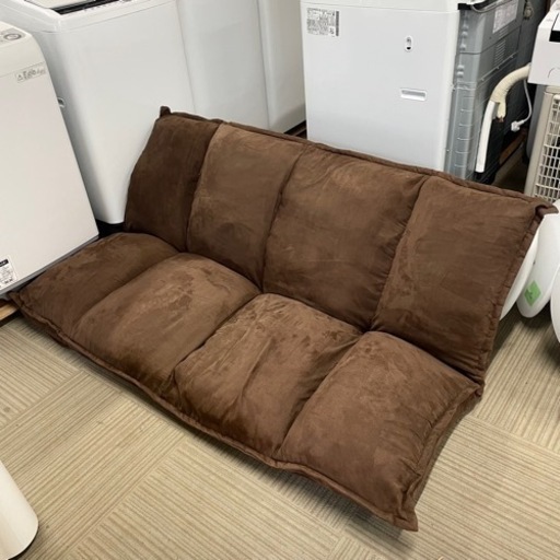 【美品‼️】定価17,800円♪ 160cm幅2人掛けリクライニングソファ フロアソファ ローソファ ダークブラウン♪