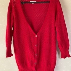 ◆◇   USED  レースカーディガン  RED   七分袖 ...