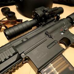 サバゲー電動ガン「HK417」レーザー付スコープなど色々おまけ付セットの画像