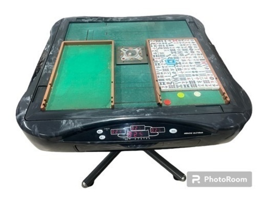 AMOS ULTIMA 全自動麻雀卓 ブラック 麻雀 雀荘 アモス アルティマ 椅子サイドテーブル付き　家電 中古 動作品