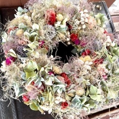 ずっと飾れる紫陽花リース　あじさいリース　ドライフラワーリースjajdの画像