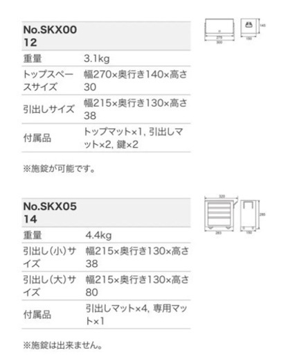 新品箱入りKTC ミニチェスト&ミニキャビネットセット