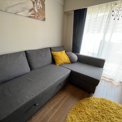IKEA ソファベッド FRIHETEN グレーの画像