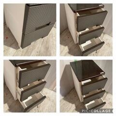 3段　収納ケース　W35.5㎝　D41㎝　H65.5㎝　＃26582の画像