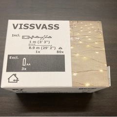 IKEA イケア  VISSVASS ヴィスヴァス LEDライトチェーン 全40球 室内用/電池式 シルバーカラーの画像