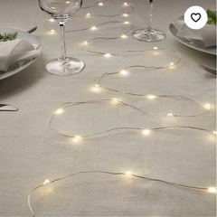 IKEA イケア  VISSVASS ヴィスヴァス LEDライトチェーン 全40球 室内用/電池式 シルバーカラーの画像