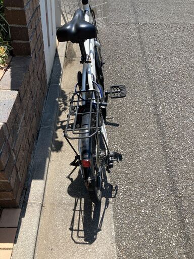 ミニベロ BE-ELVS074F ベロスター・ミニ 20インチ 8.0Ah 外装7段変速 クリスタルホワイト ・後キャリア付