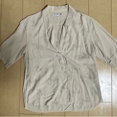 UNIQLO ユニクロ　イネスコラボ　レーヨンオープンカラーブラウスの画像