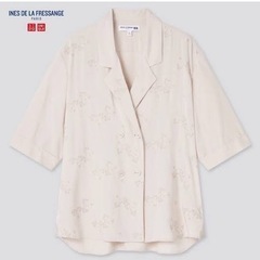 UNIQLO ユニクロ　イネスコラボ　レーヨンオープンカラーブラウス