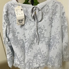 新品 未使用 【2 WAY】 ラッセルレースボウブラウス レース ロペピクニックの画像