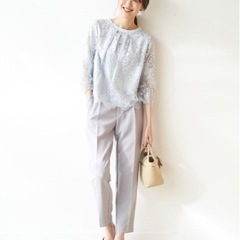 新品 未使用 【2 WAY】 ラッセルレースボウブラウス レース ロペピクニックの画像