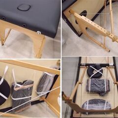 エステベッド 施術台 ブラウン 折りたたみ 収納袋付き マッサージ