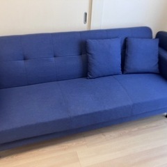 3人掛けソファー　ブルーの画像