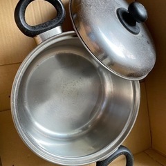 両手鍋 22㎝ 鍋 蓋つき ガス火/IH対応 ガラス蓋付き 