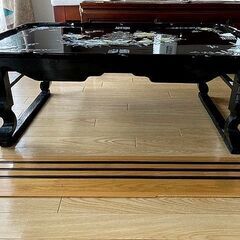 韓国美術 螺鈿細工 /ローテーブル・折畳み：花鳥画　福喜囍　古玩 骨董：配送限定有の画像