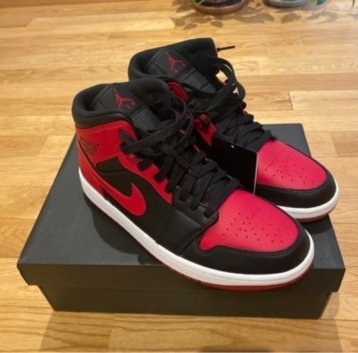 27.5cm AIR JORDAN 1 MID "BRED" 554724-074 （ブラック/ジムレッド/ホワイト）
