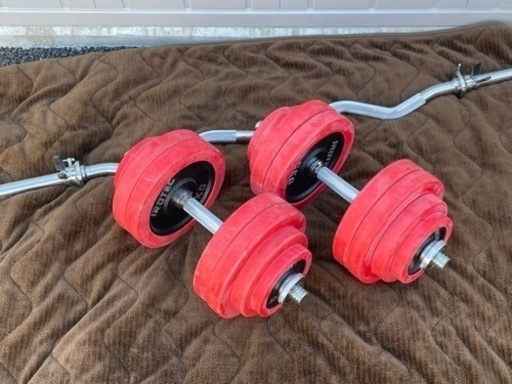 irotec 可変式ダンベル 30kg×2個セット（合計60kg）Wバー付き