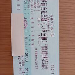 青春18切符1回分または2回分(要返却)