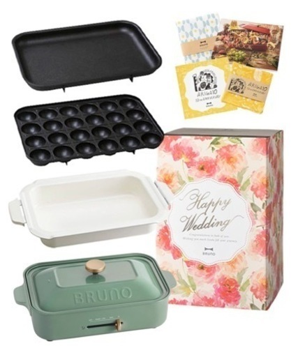 【新品】BRUNOホットプレート+たこ焼き機　スパークルグリーン