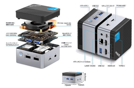 (お話中)【中古】超小型PC【GMKtec】